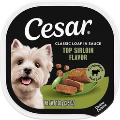 Cesar Classic Loaf in Sauce Top Sirloin Flavor Small Breed Adult Wet Dog Food Trays, 3.5-oz, case of 24