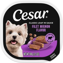 Cesar Classic Loaf in Sauce Filet Mignon Flavor Grain-Free Small Breed Adult Wet Dog Food Trays, 3.5-oz, case of 24 slide 1 of 9