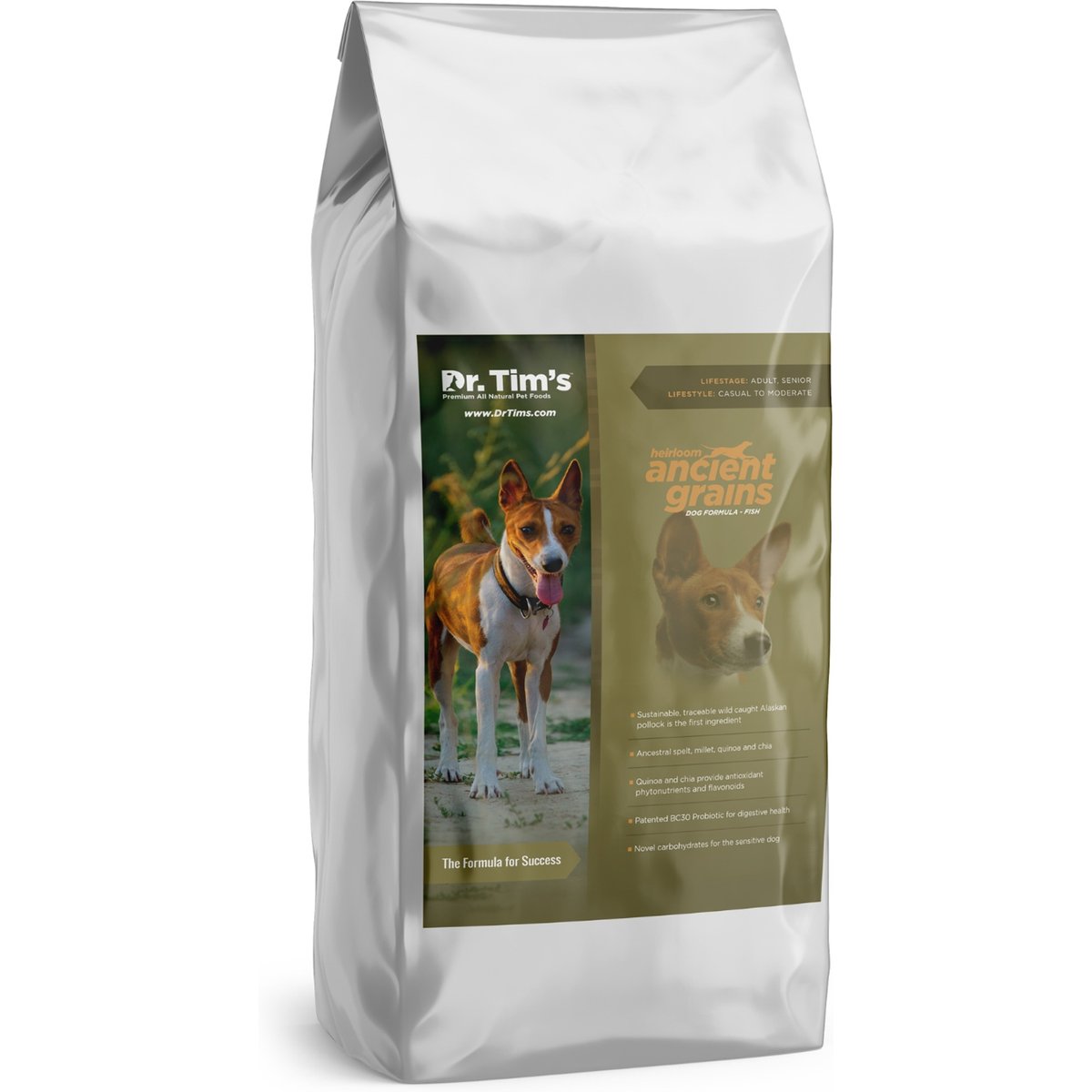 Dr. Tim's Heirloom Ancient Grains Fish Formula Dry Dog Food, 15-lb bag