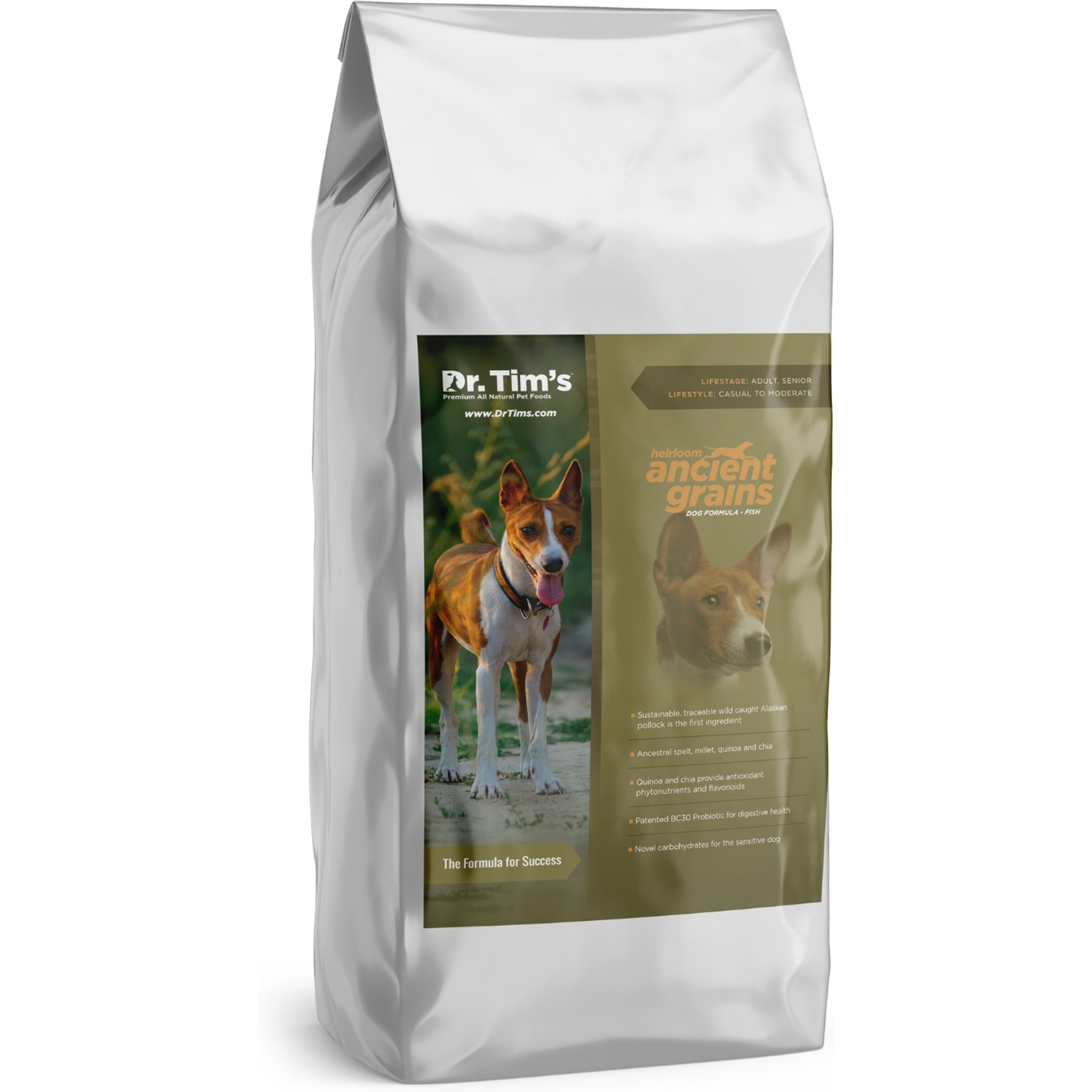 Dr. Tim's Heirloom Ancient Grains Fish Formula Dry Dog Food, 15-lb bag