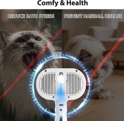 VIVIPAL 2-in-1 Self Cleaning Slicker Dog & Cat Steam Brush & Hair Remover with Blue light, White slide 2 of 9