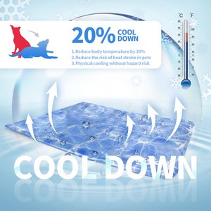 allforpaws Chill Out Always Cool Dog & Cat Mat, Blue, Medium