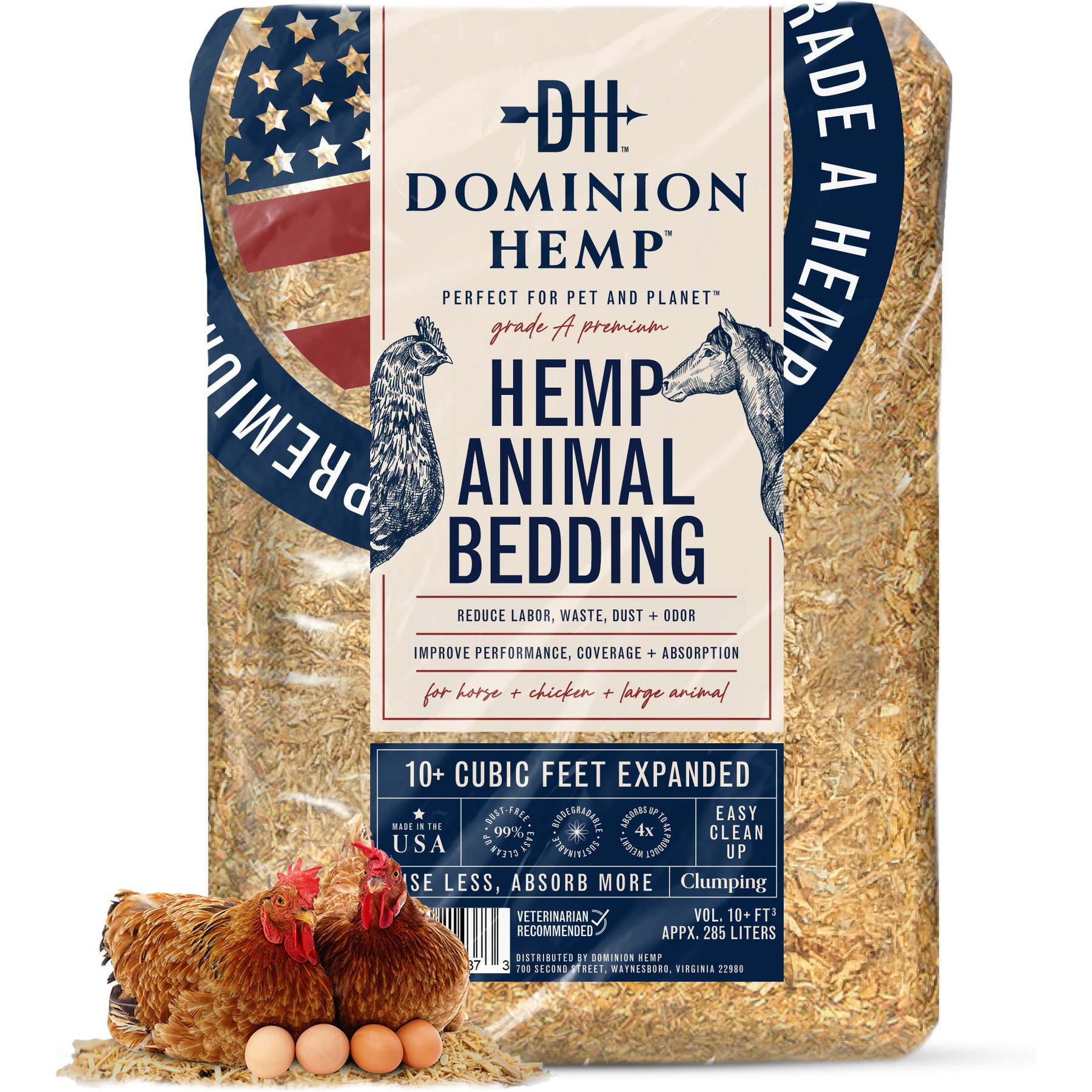 Dominion Hemp Premium Hemp Small Animal Bedding, 30-lb bag