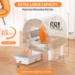MeWang Automatic Self-Cleaning Cat Litter Box with App Control, Safety Sensors, Washable Liner & Garbage Bags, 68-L slide 2 of 9