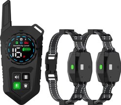 LvLrister T820 3-in-1 Remote Waterproof Training & Anti-Bark Dog Collar with Light, Black, 26-in neck, 1.375-in wide, 2 count slide 1 of 9