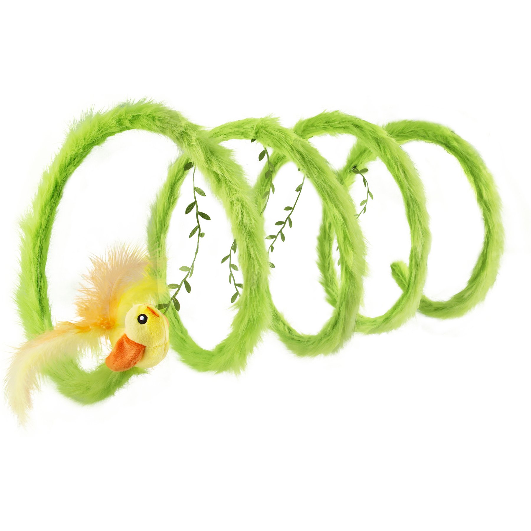 EYS Forest Spring with Bird Teaser & Catnip Tunnel Cat Toy, Green
