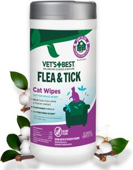 Vet's Best Cotton Spice Flea & Tick Wipes for Cats, 50 count