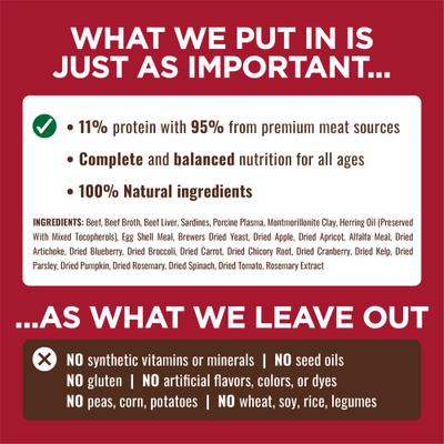 Show full view: Nature's Logic 100% Natural Canine Beef Feast All Life Stages Grain-Free Wet Dog Food, 13.2-oz, case of 12 slide 5 of 10