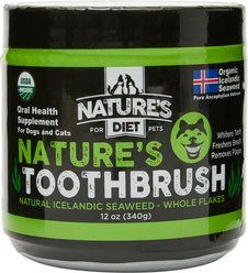 Nature's Diet Toothbrush Systemic Plaque Remover Dry Dog Food Topping, 12-oz jar