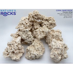 NATURE'S ROCKS Coral Base Aquarium Rock, White, 40-lb