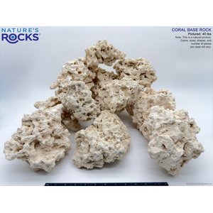 NATURE'S ROCKS Coral Base Aquarium Rock, White, 40-lb