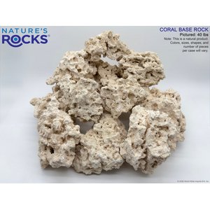 NATURE'S ROCKS Coral Base Aquarium Rock, White, 40-lb