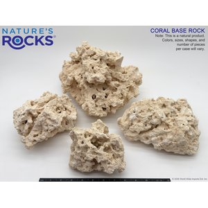 NATURE'S ROCKS Coral Base Aquarium Rock, White, 40-lb
