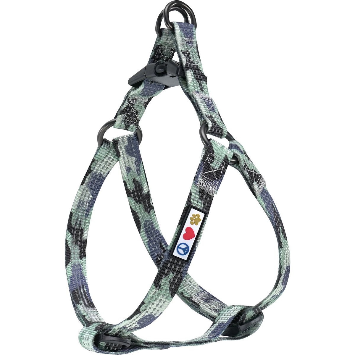 Pawtitas Nylon Reflective Step In Back Clip Dog Harness, Camouflage Grey, Small: 15 to 22-in chest
