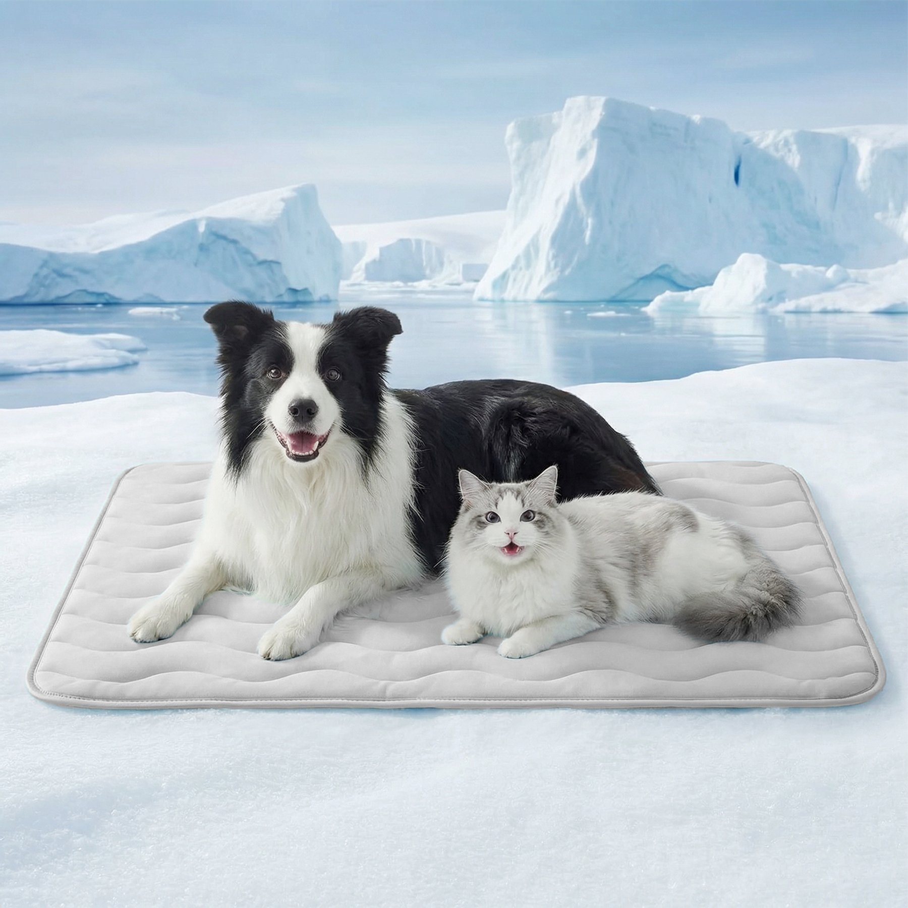 furrybaby Dog Cooling Crate Mat, Grey, X-Large