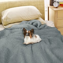 furrybaby Soft Washable Sherpa Fleece Dog & Cat Blanket, Grey, Small slide 2 of 6