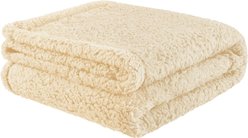 furrybaby Soft Washable Sherpa Fleece Dog & Cat Blanket, Beige, Medium