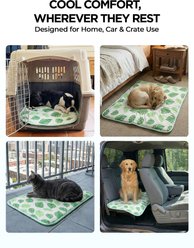 furrybaby Indoor & Outdoor Dog & Cat Cooling Crate Mat, Green Leaf, Small slide 2 of 9