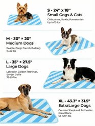 furrybaby Dog & Cat Cooling Crate Mat, Blue Stripe, Large slide 2 of 9