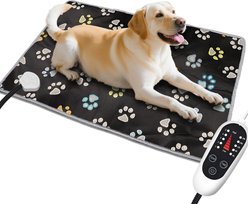 furrybaby Dog & Cat Heating Pad with Timer, Black, Large