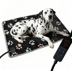 furrybaby Dog & Cat Heating Pad with Timer, Black, Medium