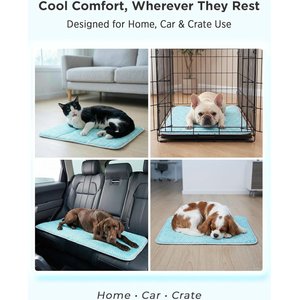 furrybaby Self-Cooling Waterproof Endothermic Color-Changing Dog & Cat Cooling Crate Mat, Ocean Sea, Large