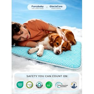 furrybaby Self-Cooling Waterproof Endothermic Color-Changing Dog & Cat Cooling Crate Mat, Ocean Sea, Large
