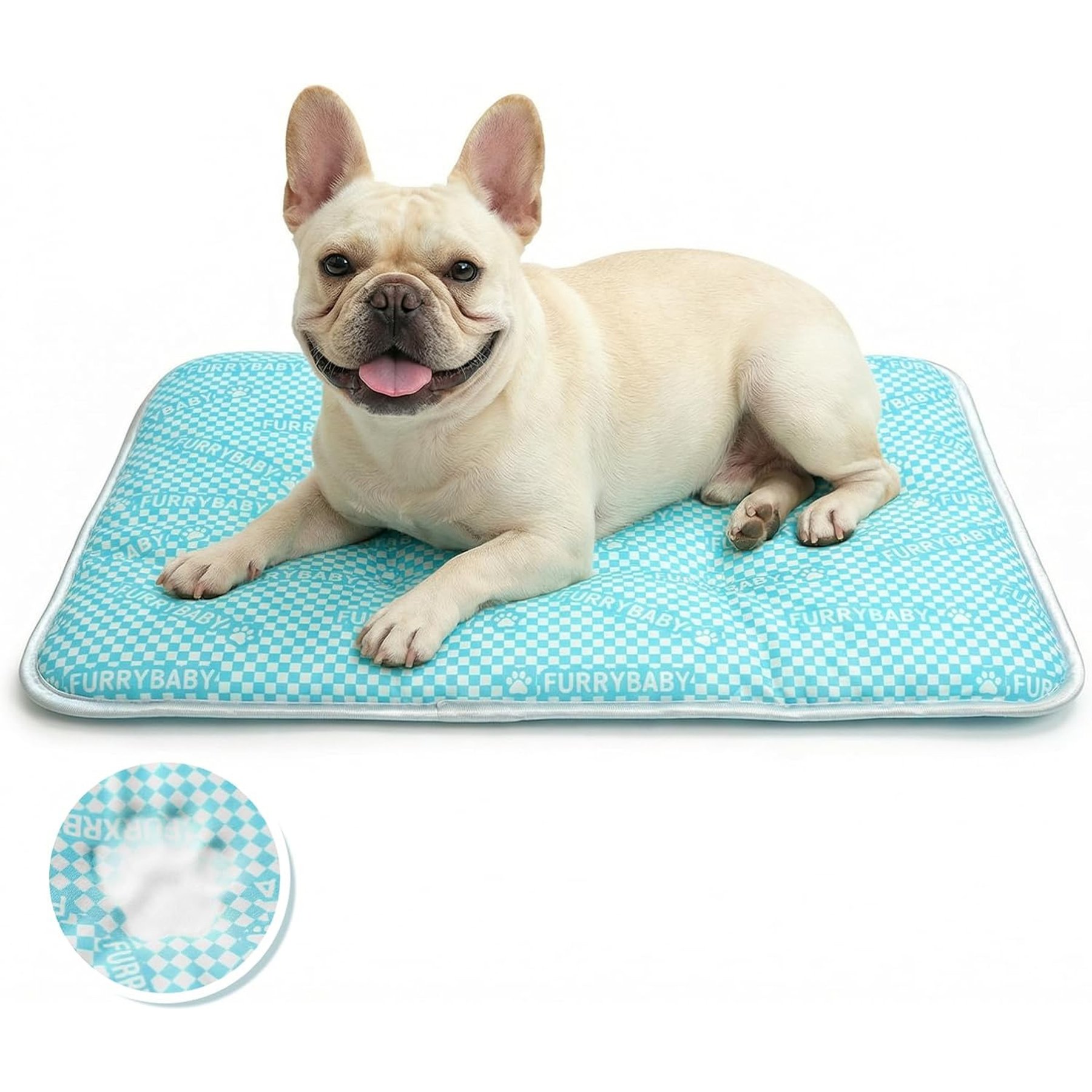 furrybaby Self-Cooling Waterproof Endothermic Color-Changing Dog & Cat Cooling Crate Mat, Ocean Sea, Medium