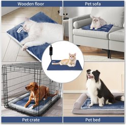 Rest-Eazzzy 5-Level Timer & Temperature Control with Removable Cover Cat Heating Pad & Bed, Navy Blue, Small, 1 count slide 2 of 9