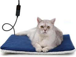 Rest-Eazzzy 5-Level Timer & Temperature Control with Removable Cover Cat Heating Pad & Bed, Navy Blue, Small, 1 count