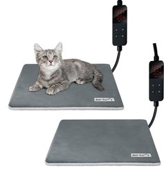 Rest-Eazzzy 5-Level Timer & Temperature Control with Removable Cover Cat Heating Pad & Bed, Gray, Small, 2 count
