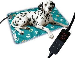 furrybaby Waterproof Durable Anti-Bite Dog & Cat Heating Pad, Green, Medium