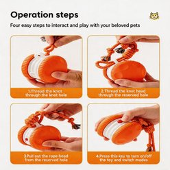 Petajoy Automatic Interactive Exercise Wheels & Balls with Rope Dog Toy, Orange slide 2 of 8