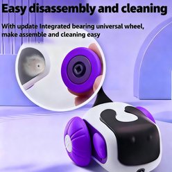 Mewluxe Pet Gravity Glide Remote Control & Auto Mouse Cat Toy with Feather Teaser, Purple slide 2 of 9