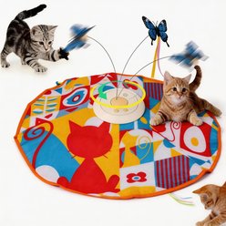 Meowvale In-the-Cover Interactive Motion Cat Feather Toy with PIR Sensor, Yellow