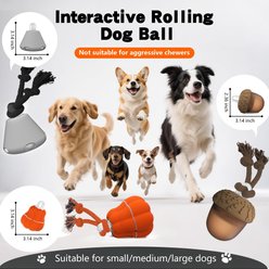 Petajoy Rope Runner Interactive Squeaky Rope Dog Toy with Little Pumpkin Design, Orange slide 2 of 7
