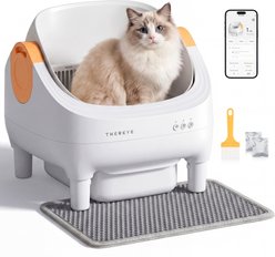 Thereye Self-Cleaning App-Control Open Top Automatic Cat Litter Box, Yellow