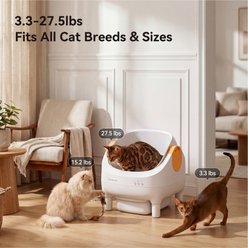 Thereye Self-Cleaning App-Control Open Top Automatic Cat Litter Box, Yellow slide 2 of 9
