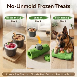 KADTC Frost Lick 2 In 1 Dog Fillable Chew Enrichment Puzzle Toy, Green, X-Large