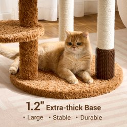 Hittite 50.5-in Modern Cat Tree Tower with Flower/Fluffy Beds, Acrylic Capsule, Scratching Posts, Multi-Level Platforms & Interactive Toy, White & Brown slide 2 of 9