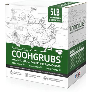 COOHGRUBS Dried Mealworms Poultry & Bird Treats, 5-lb bag