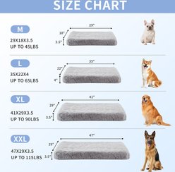 LFC PETS Fluffy Orthopedic Dog Bed with Waterproof Removable Cover, Grey, X-Large slide 2 of 8