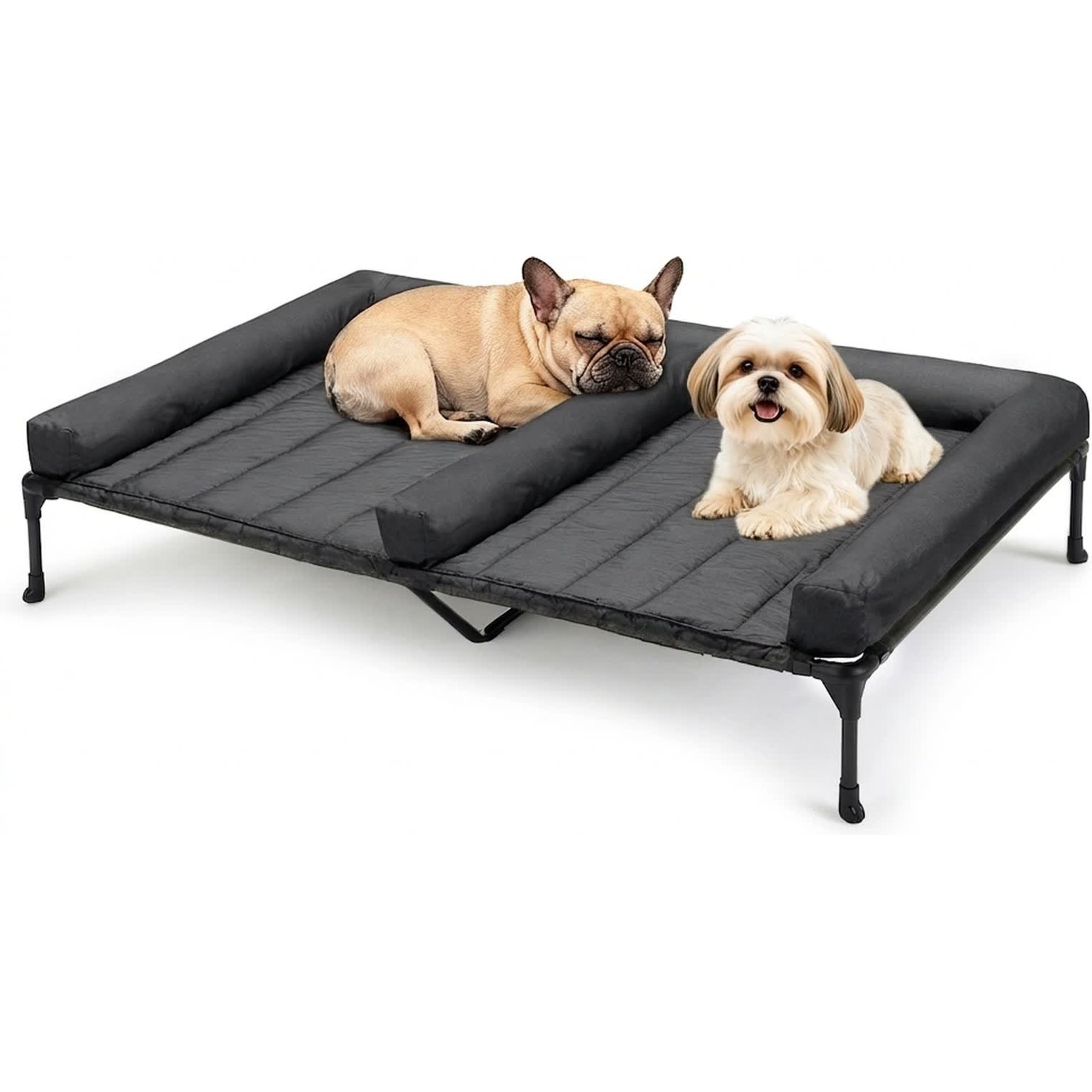 Veehoo Cooling Raised Elevated Double Dog Bed, Silver, XX-Large