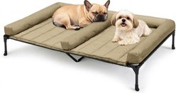 Veehoo Double Dog Elevated Dog Bed, Beige Coffee, X-Large