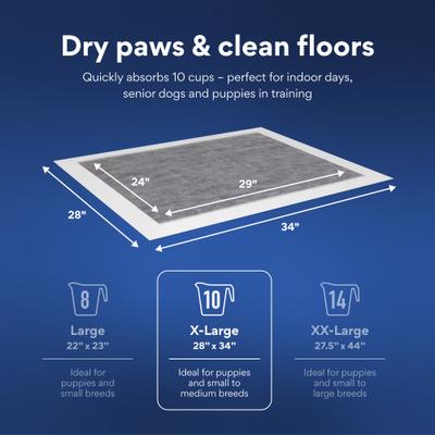 Show full view: Chewy Made X-Large Charcoal Dog Training & Potty Pads (FORMERLY FRISCO), 28 x 34-in, Unscented, 40 count slide 3 of 10