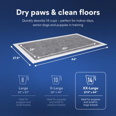 Show full view: Chewy Made XX-Large Charcoal Dog Training & Potty Pads (FORMERLY FRISCO), 27.5 x 44-in, Unscented, 50 count slide 3 of 10