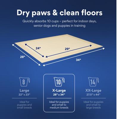 Show full view: Chewy Made X-Large Eco-Conscious Dog Training & Potty Pads (FORMERLY FRISCO), 28 x 34-in, Unscented, 75 count slide 3 of 10
