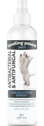 Smiling Paws Pets Antibacterial & Antifungal Medicated Dog & Cat Spray, 8-fl oz bottle