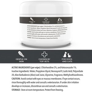 Smiling Paws Pets Antibacterial & Antifungal Medicated Dog & Cat Wipes, 50 count
