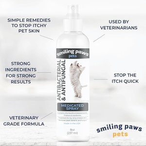 Smiling Paws Pets Antibacterial & Antifungal Medicated Dog & Cat Spray, 4-fl oz bottle